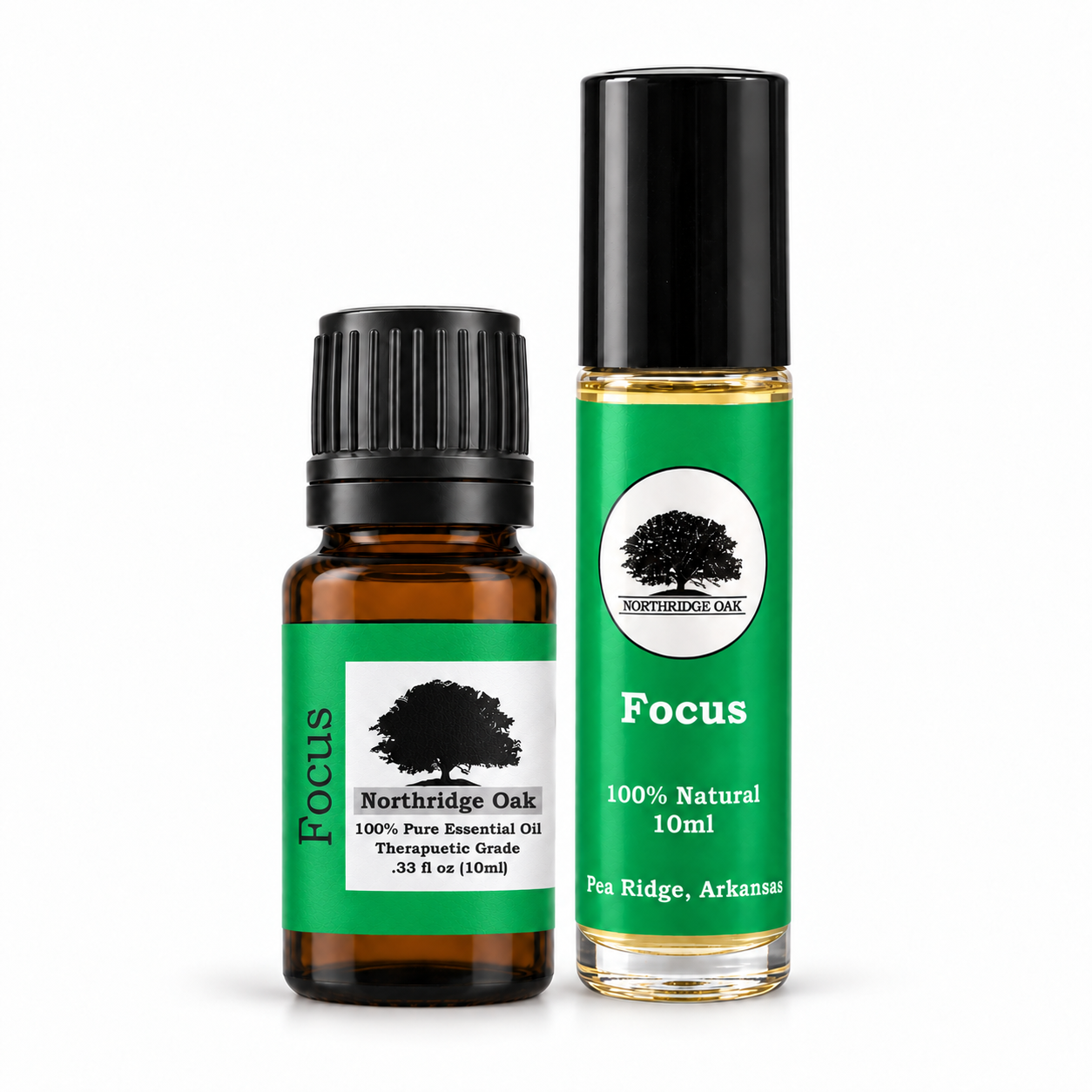 Focus Essential Oil Blend + Roller Set Northridge Oak