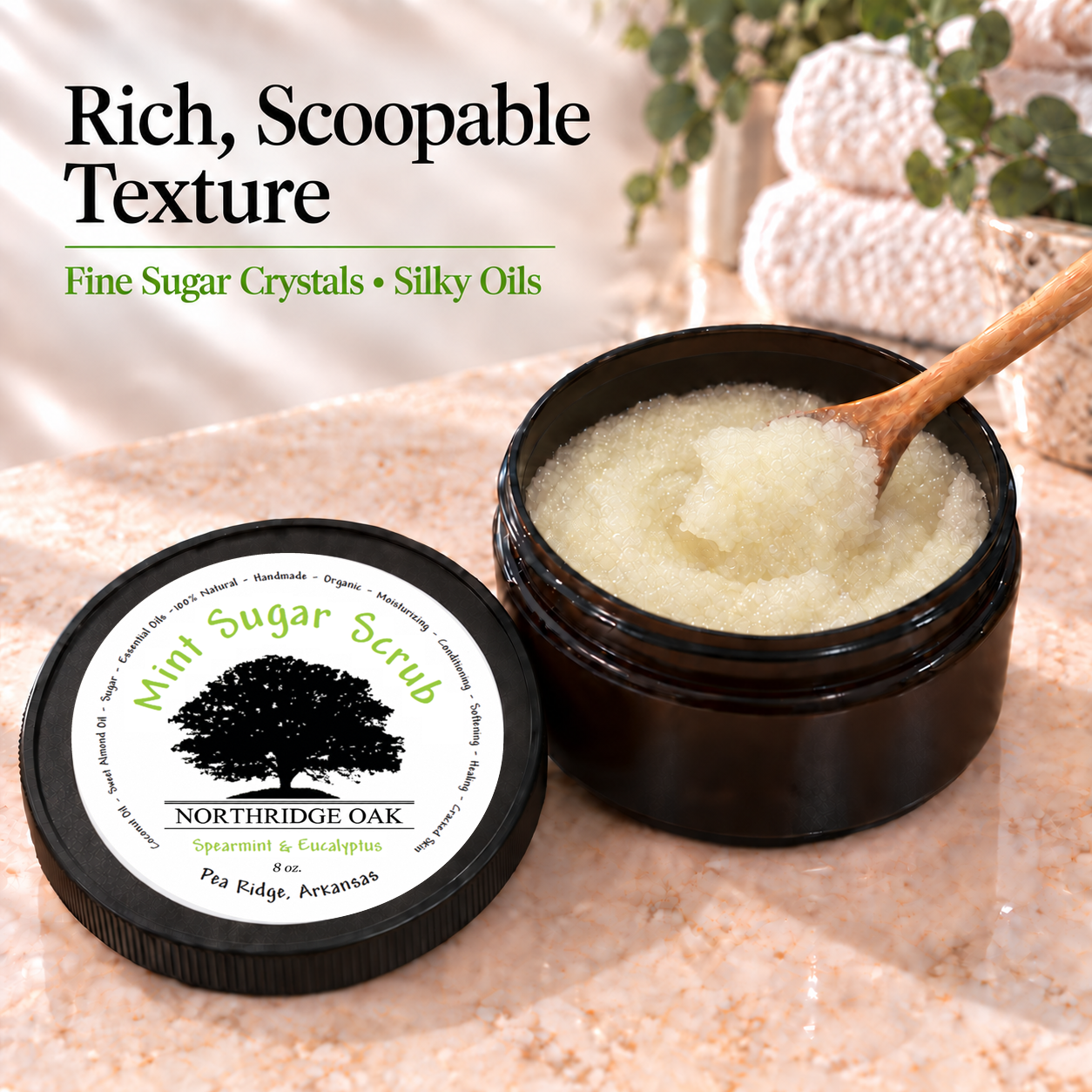 Mint Sugar Scrub – 8 oz Northridge Oak