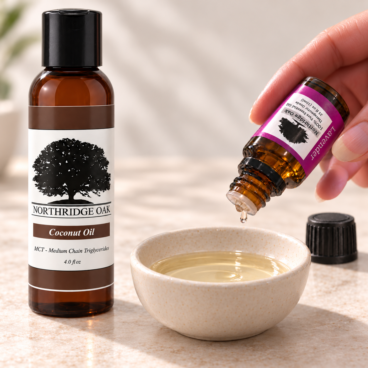 Fractionated Coconut Oil – 4 oz Northridge Oak