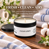 Clean Linen – 100% Soy Wax Candle