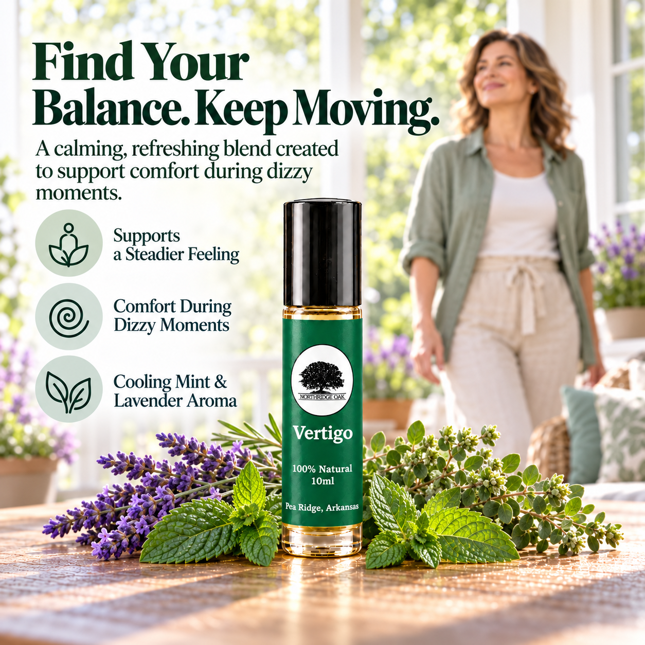 Vertigo Essential Oil Roller – 10 mL Northridge Oak