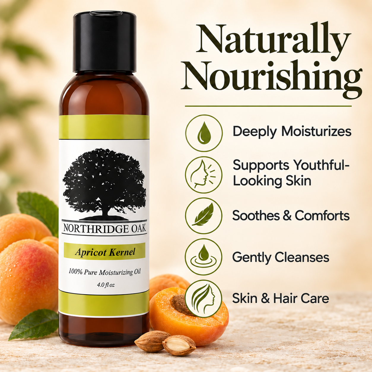 Apricot Kernel Oil – 4 oz Northridge Oak