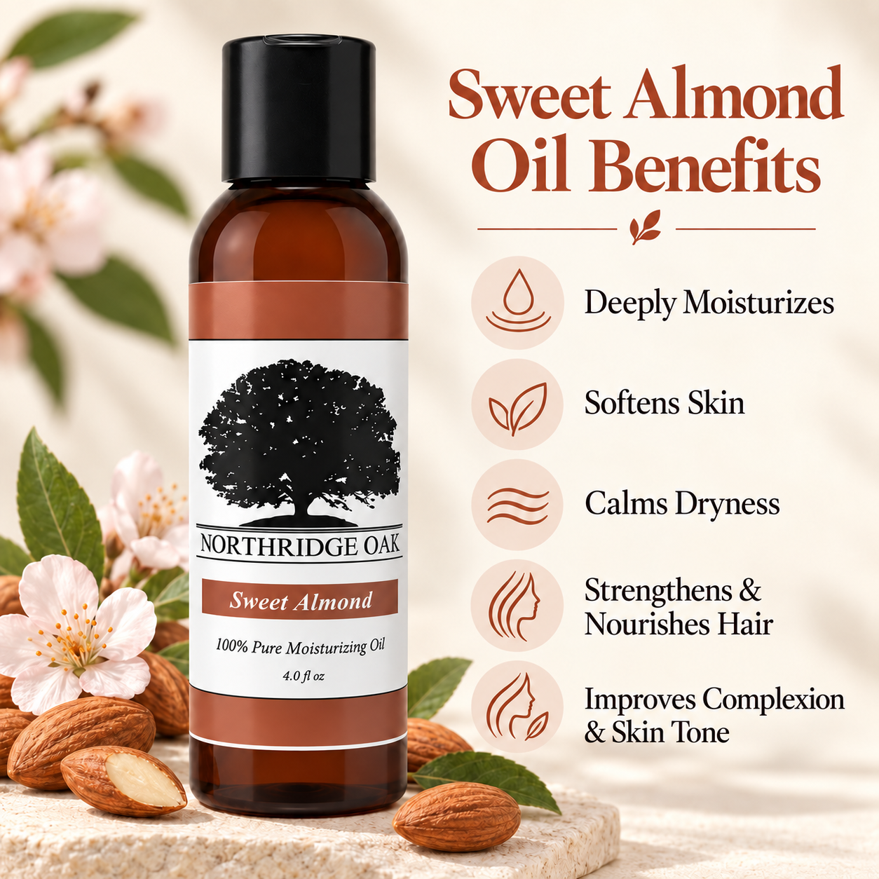 Sweet Almond Oil – 4 oz Northridge Oak