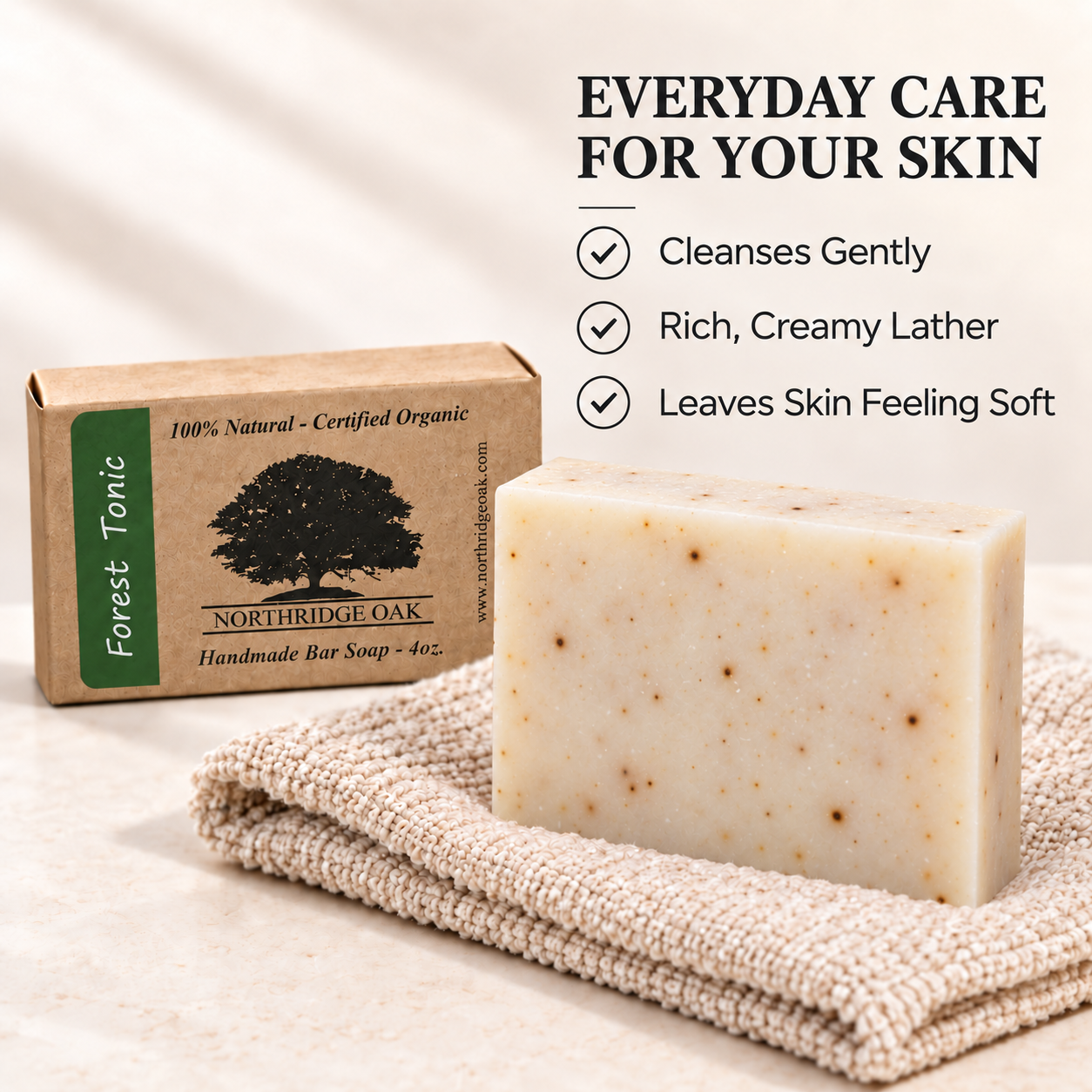 Organic Bar Soap – Forest Tonic – 4oz Northridge Oak