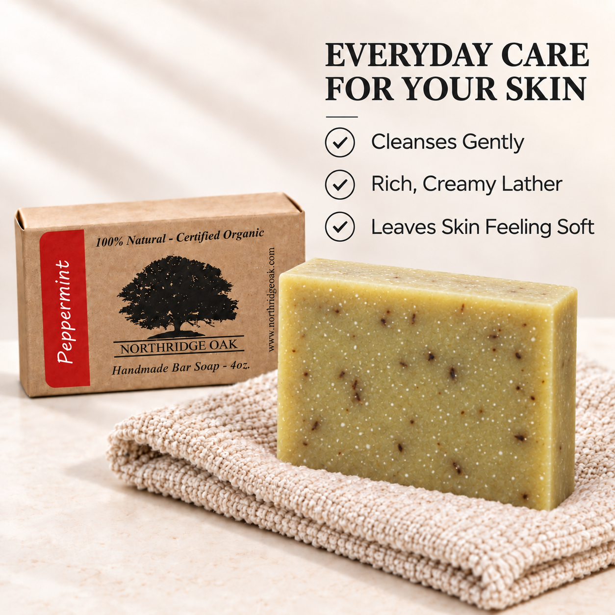 Organic Bar Soap – Peppermint Pop – 4 oz Northridge Oak