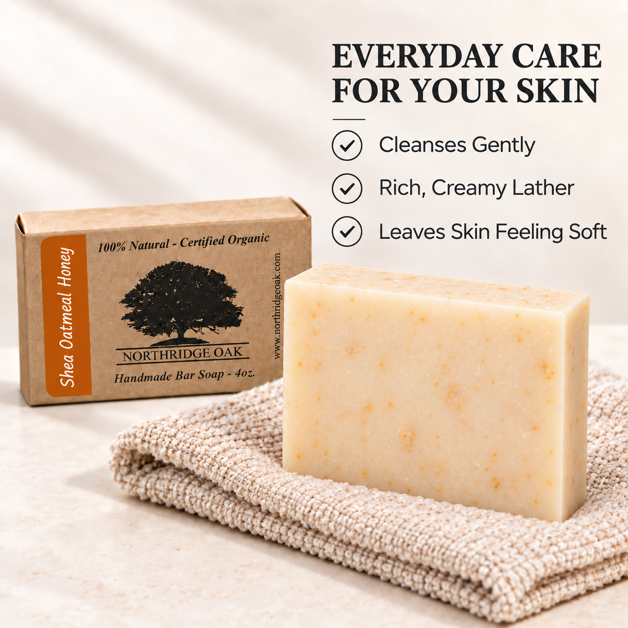Organic Bar Soap – Oatmeal and Honey – 4 oz Northridge Oak