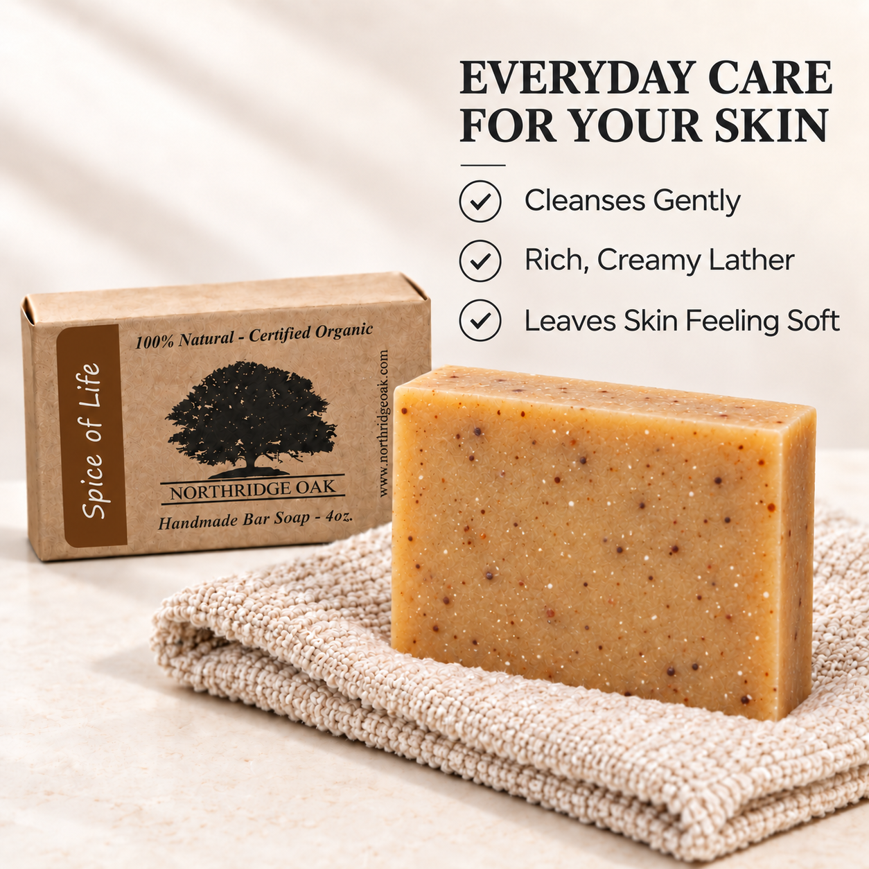 Organic Bar Soap – Spice of Life – 4 oz Northridge Oak