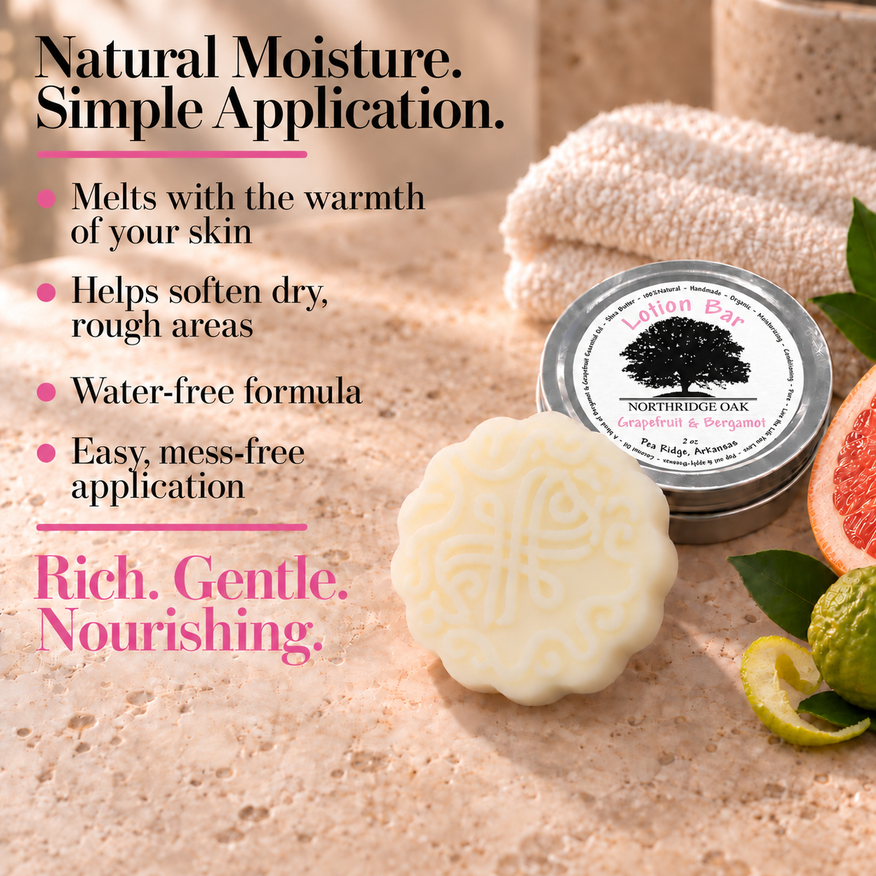 Grapefruit Bergamot Shea Butter Lotion Bar Northridge Oak