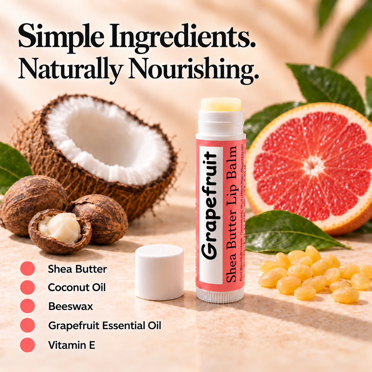 Beeswax Lip Balm – Grapefruit 5 Pack Northridge Oak