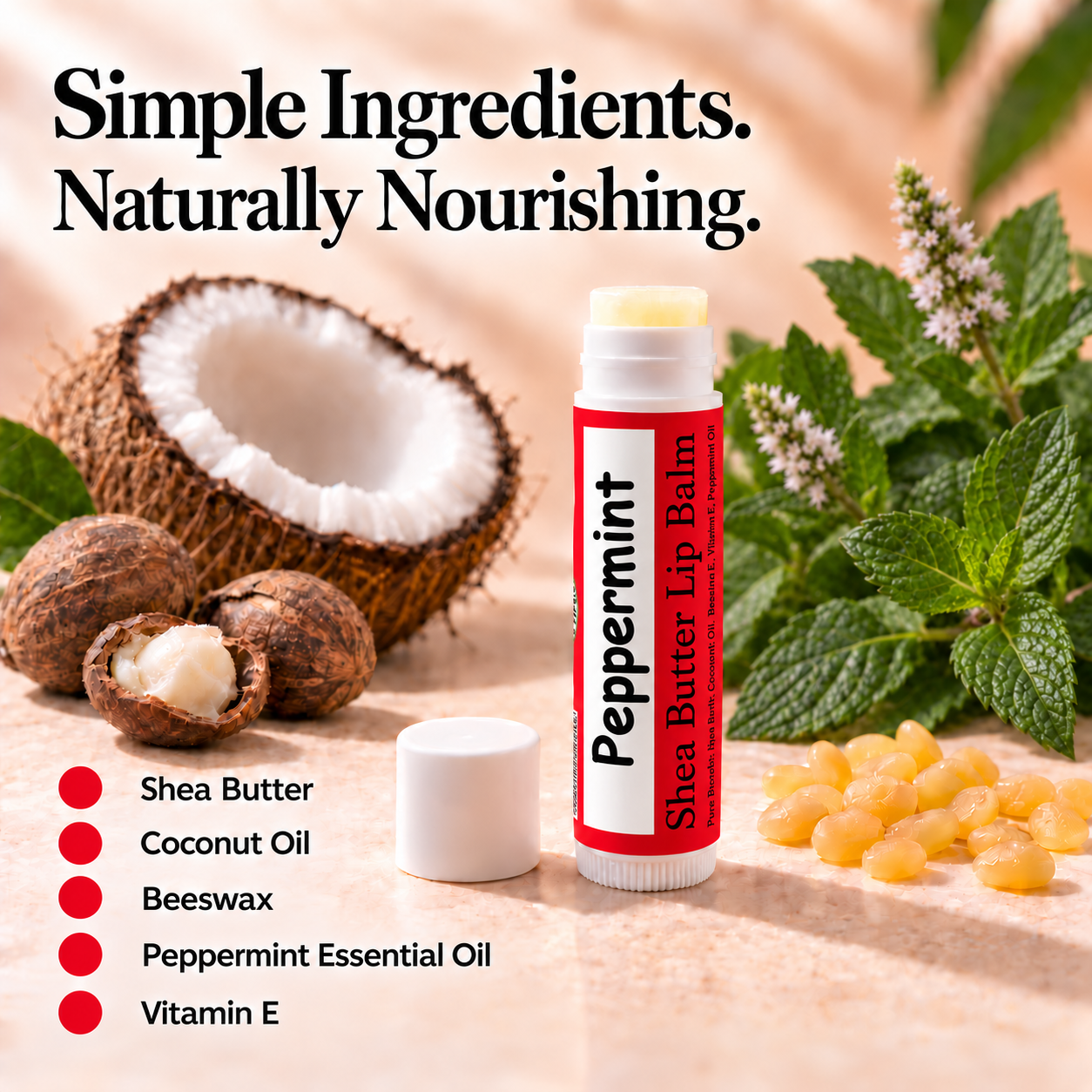 Beeswax Lip Balm - Peppermint Northridge Oak
