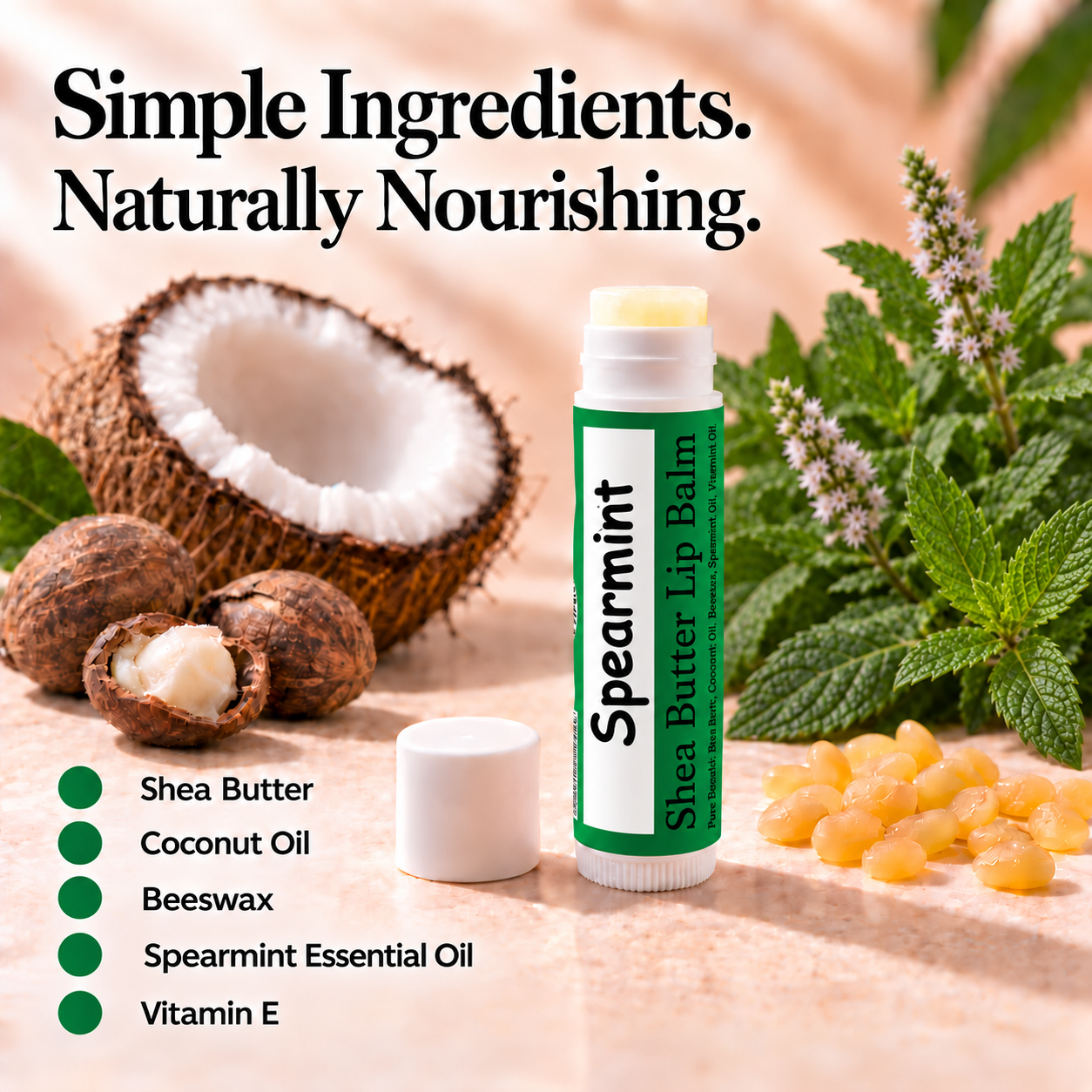 Beeswax Lip Balm - Spearmint Northridge Oak