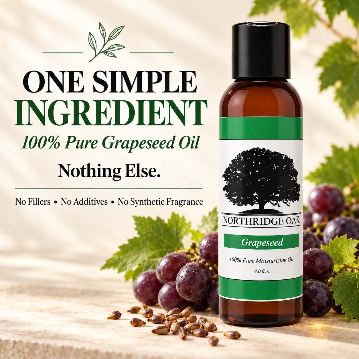 Grapeseed Oil – 4 oz Northridge Oak