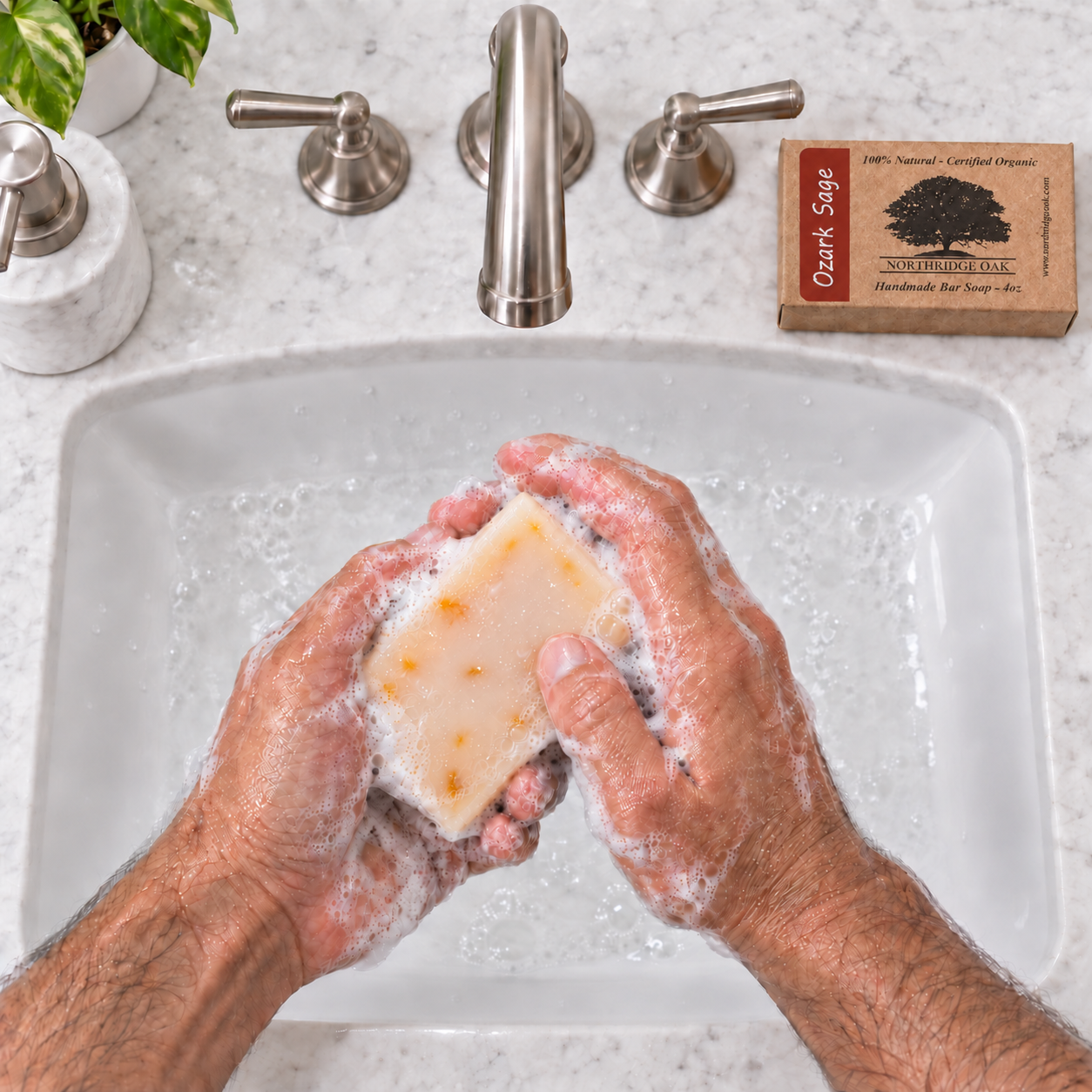 Organic Bar Soap – Ozark Sage – 4 oz Northridge Oak