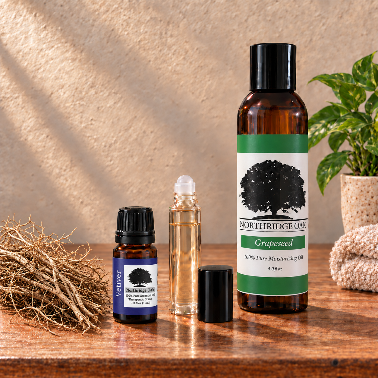 100% Pure Vetiver Essential Oil – 10 mL Northridge Oak