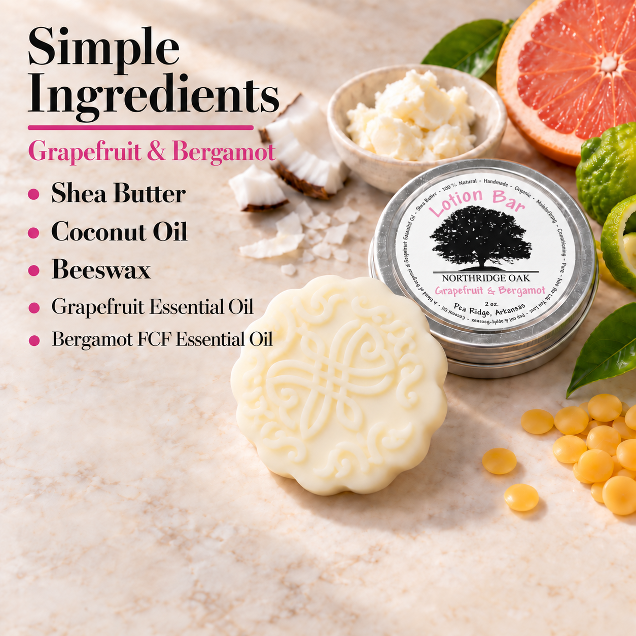 Grapefruit Bergamot Shea Butter Lotion Bar Northridge Oak