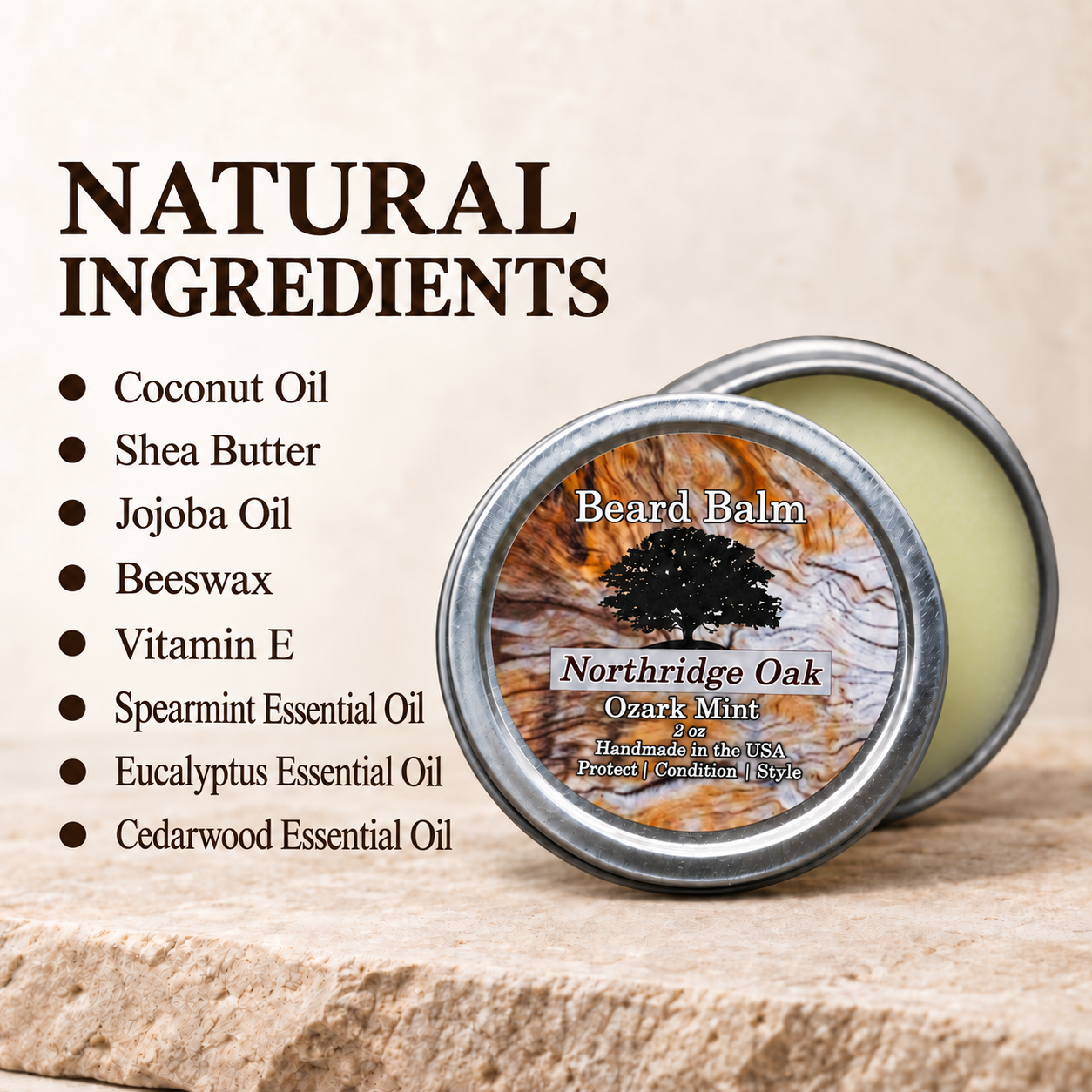 Beard Balm – Ozark Mint Northridge Oak