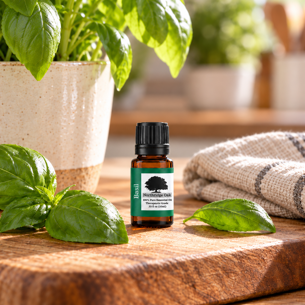 100% Pure Basil Essential Oil – 10 mL Northridge Oak