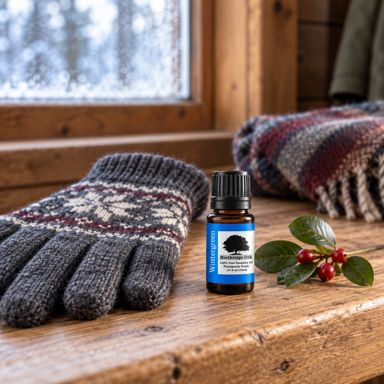 100% Pure Wintergreen Essential Oil – 10 mL Northridge Oak