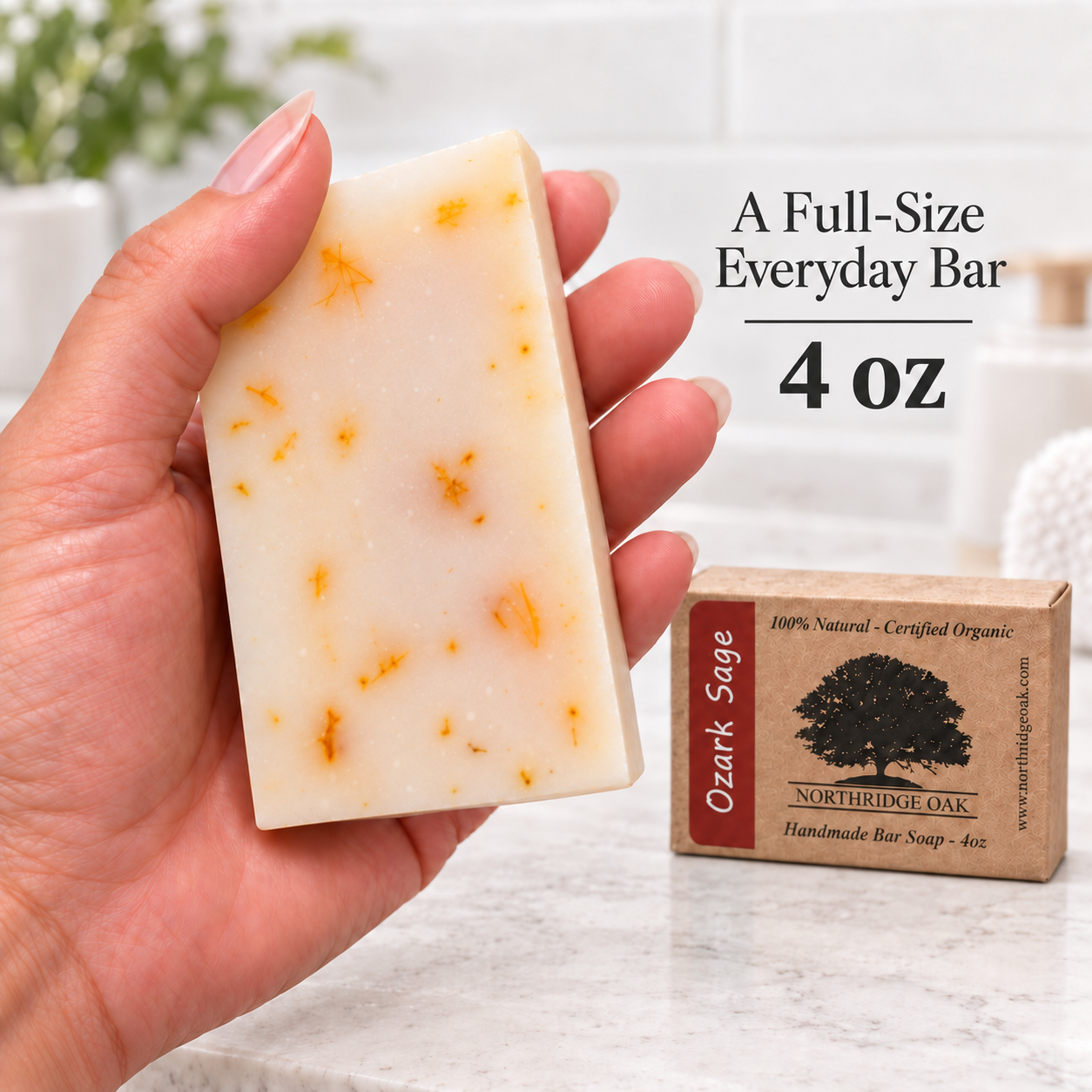 Organic Bar Soap – Ozark Sage – 4 oz Northridge Oak