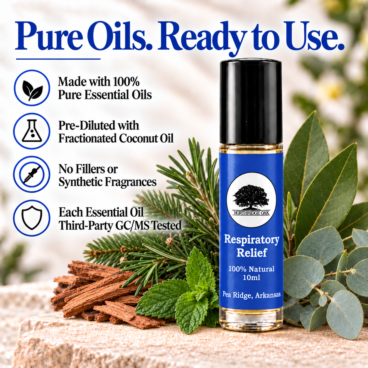 Respiratory Relief Essential Oil Roller – 10 mL Northridge Oak