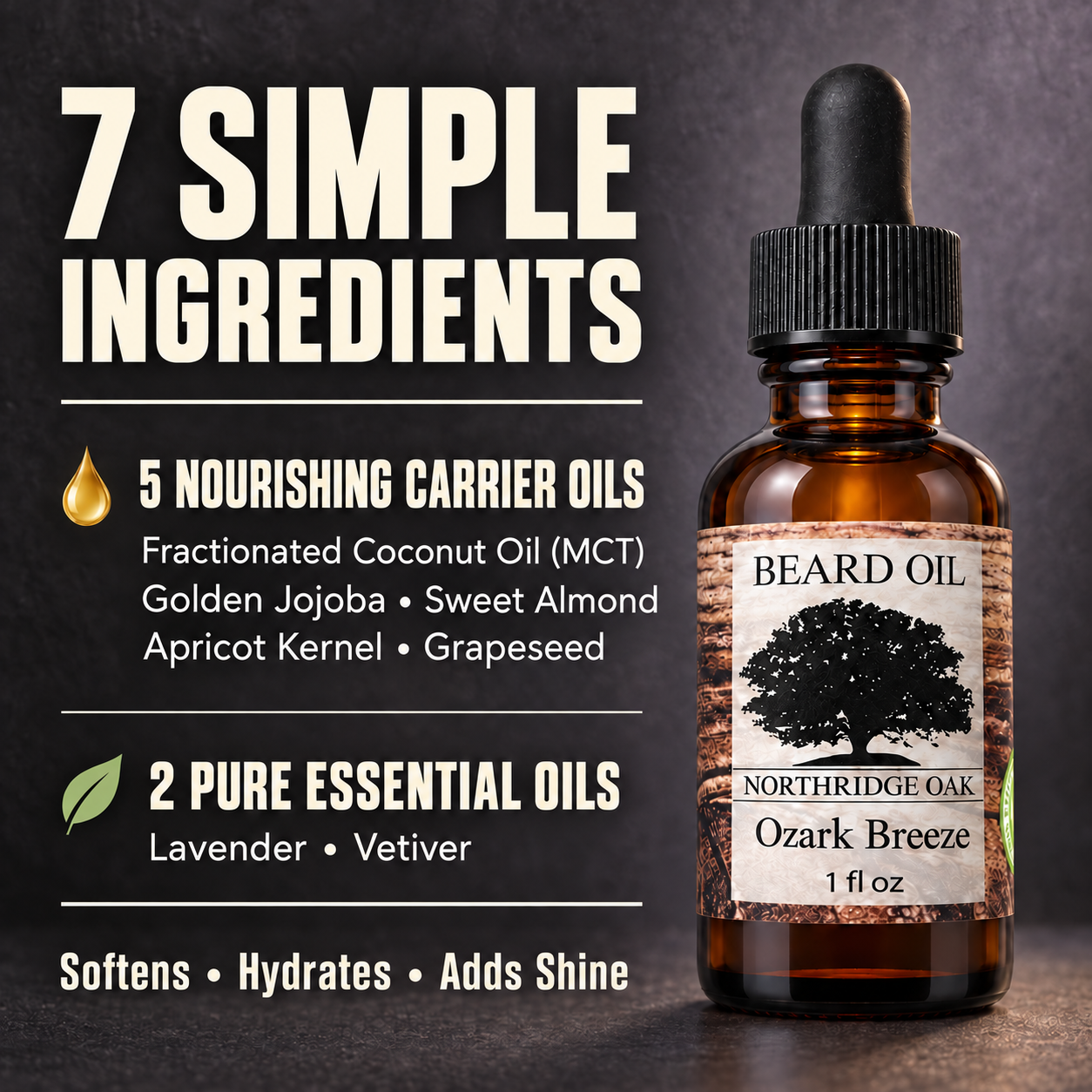 Ozark Breeze Beard Oil – 1 oz Northridge Oak