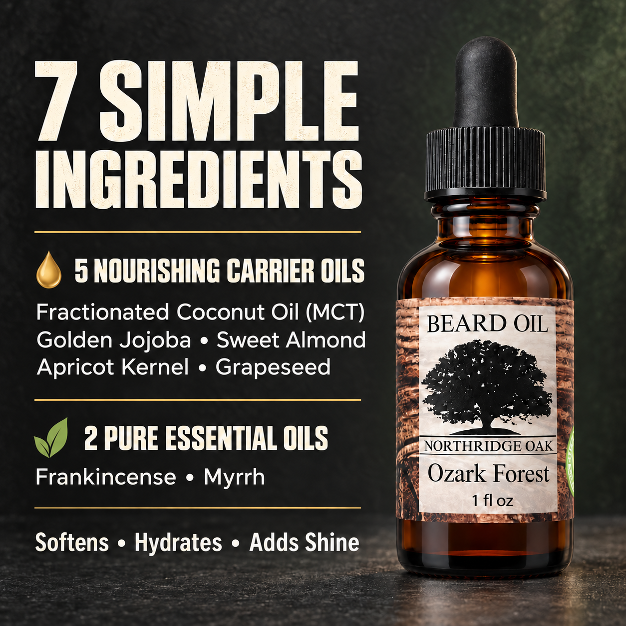 Ozark Forest Beard Oil – 1 oz Northridge Oak