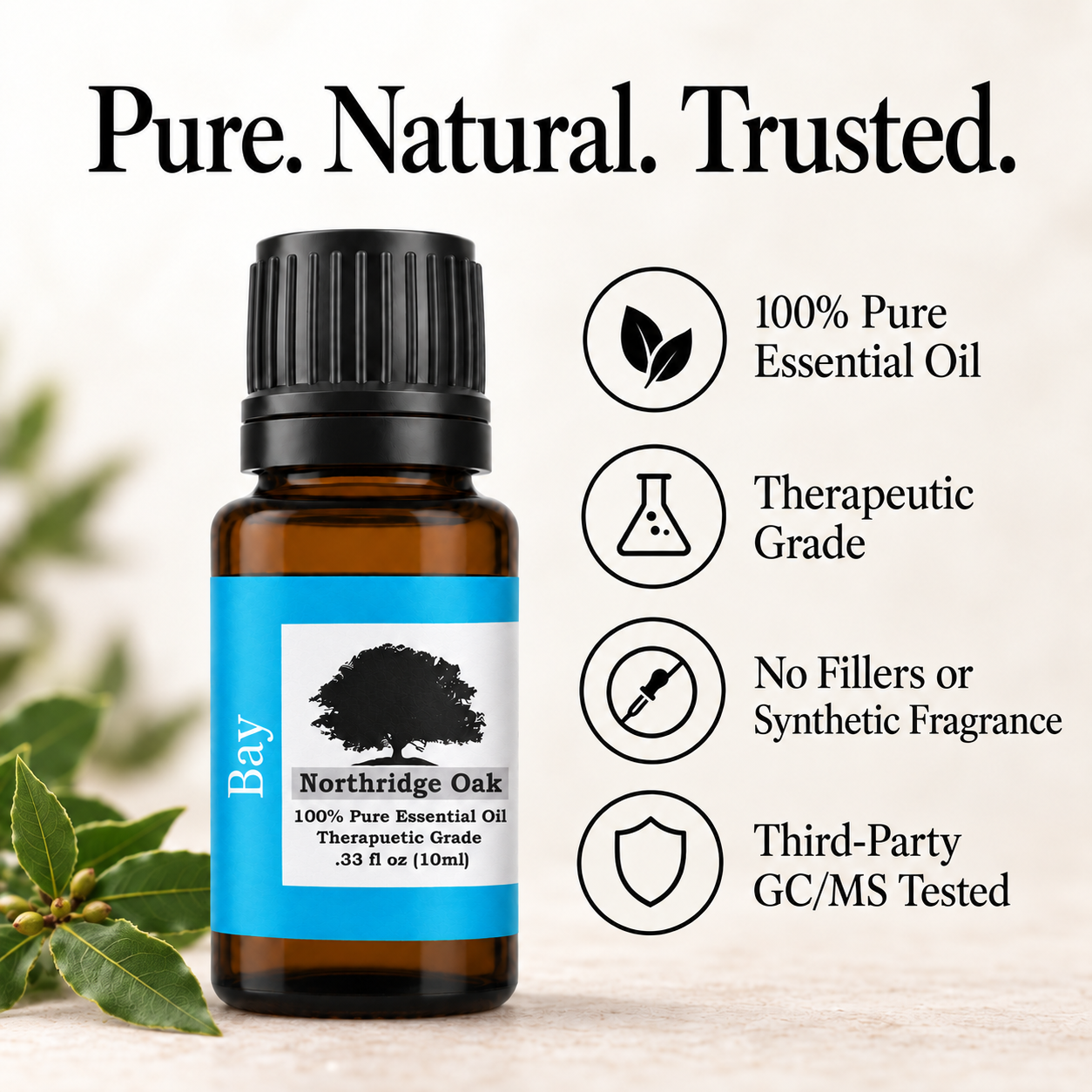 100% Pure Bay Laurel Essential Oil – 10 mL Northridge Oak