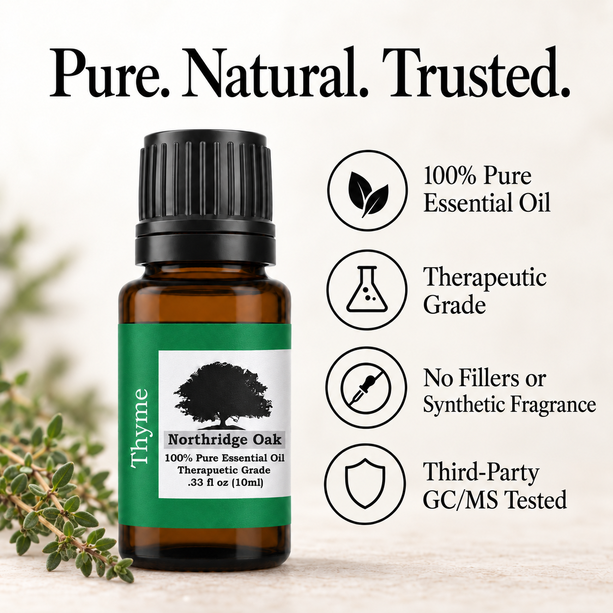 100% Pure Thyme Essential Oil – 10 mL Northridge Oak