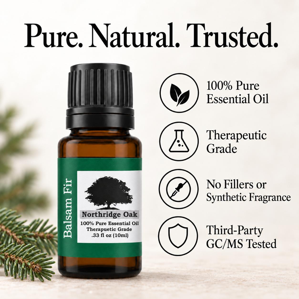 100% Pure Balsam Fir Essential Oil – 10 mL Northridge Oak