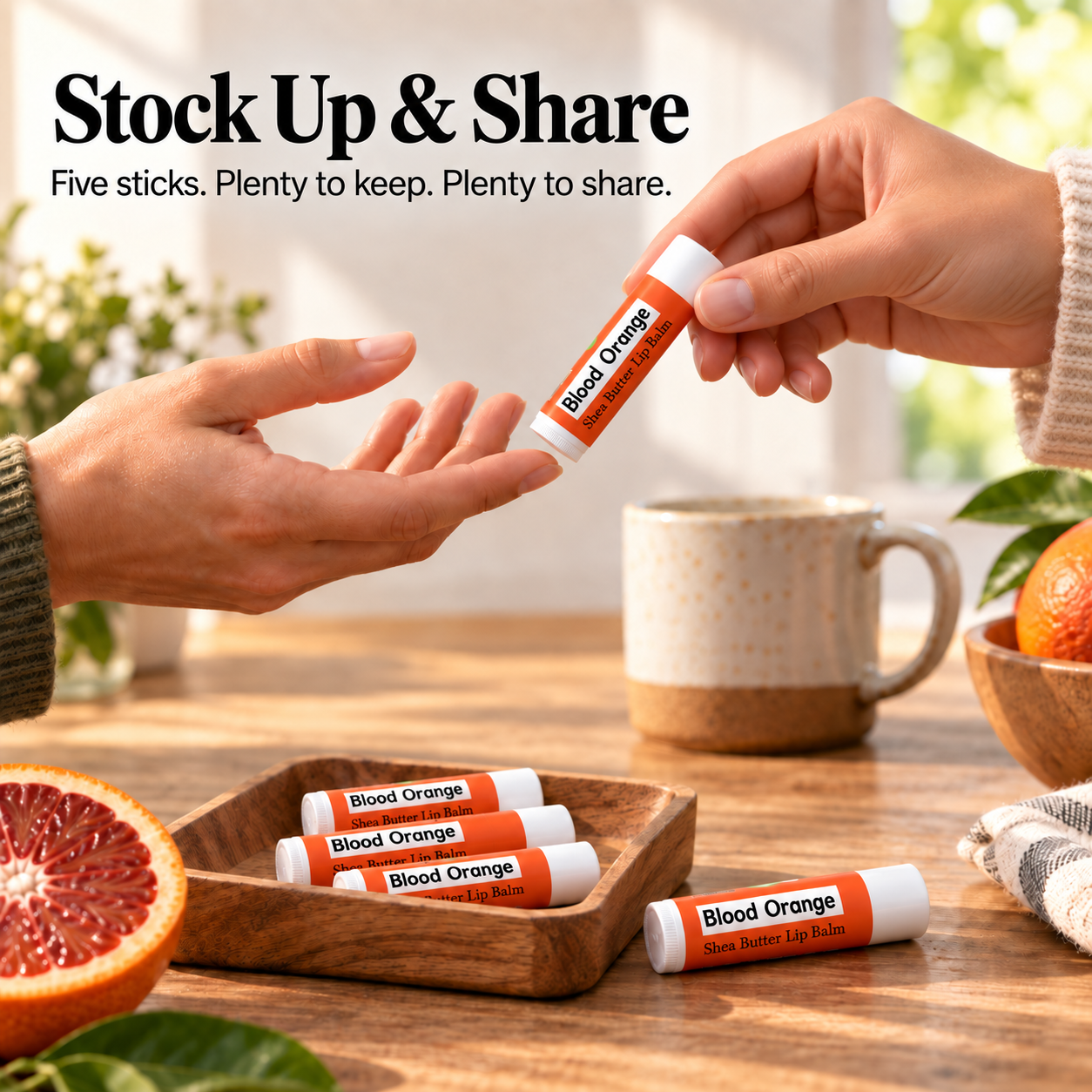 Beeswax Lip Balm – Blood Orange 5 Pack Northridge Oak