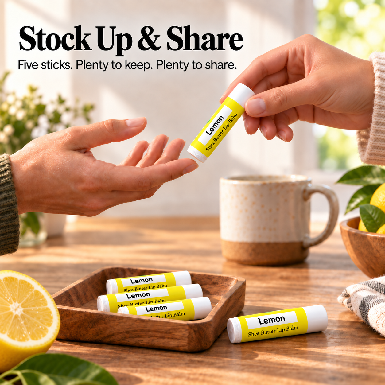 Beeswax Lip Balm – Lemon 5 Pack Northridge Oak