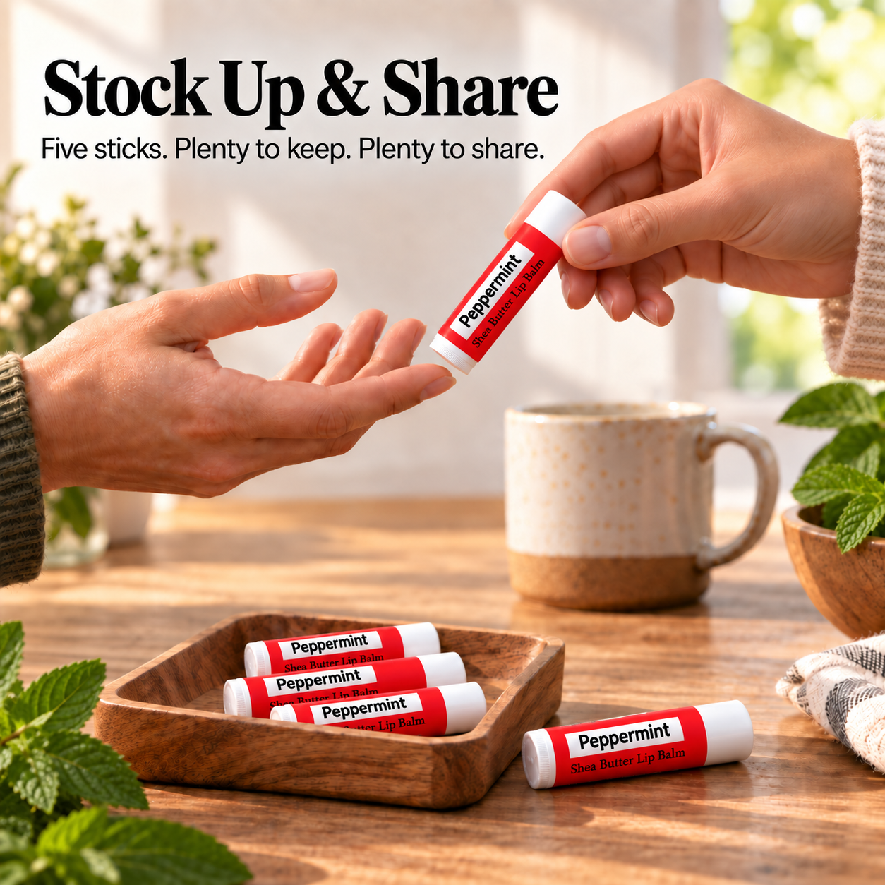 Peppermint Beeswax Lip Balm – 5 Pack Northridge Oak