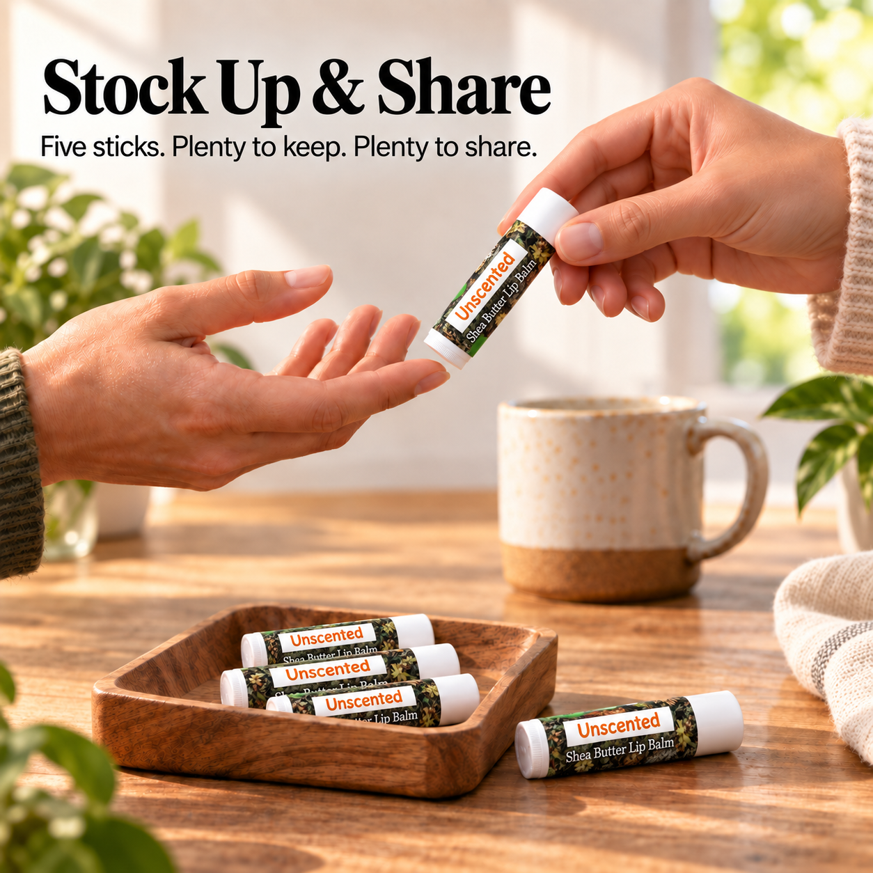 Beeswax Lip Balm – Unscented 5 Pack Northridge Oak