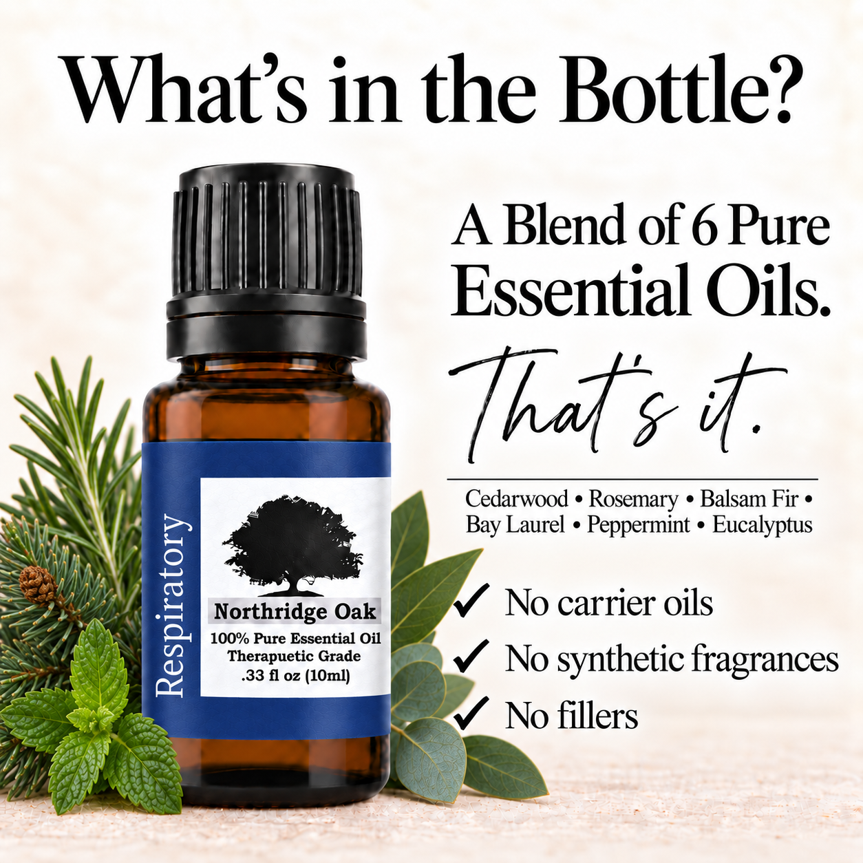 Respiratory Relief Essential Oil Blend – 100% Pure, 10 mL Northridge Oak