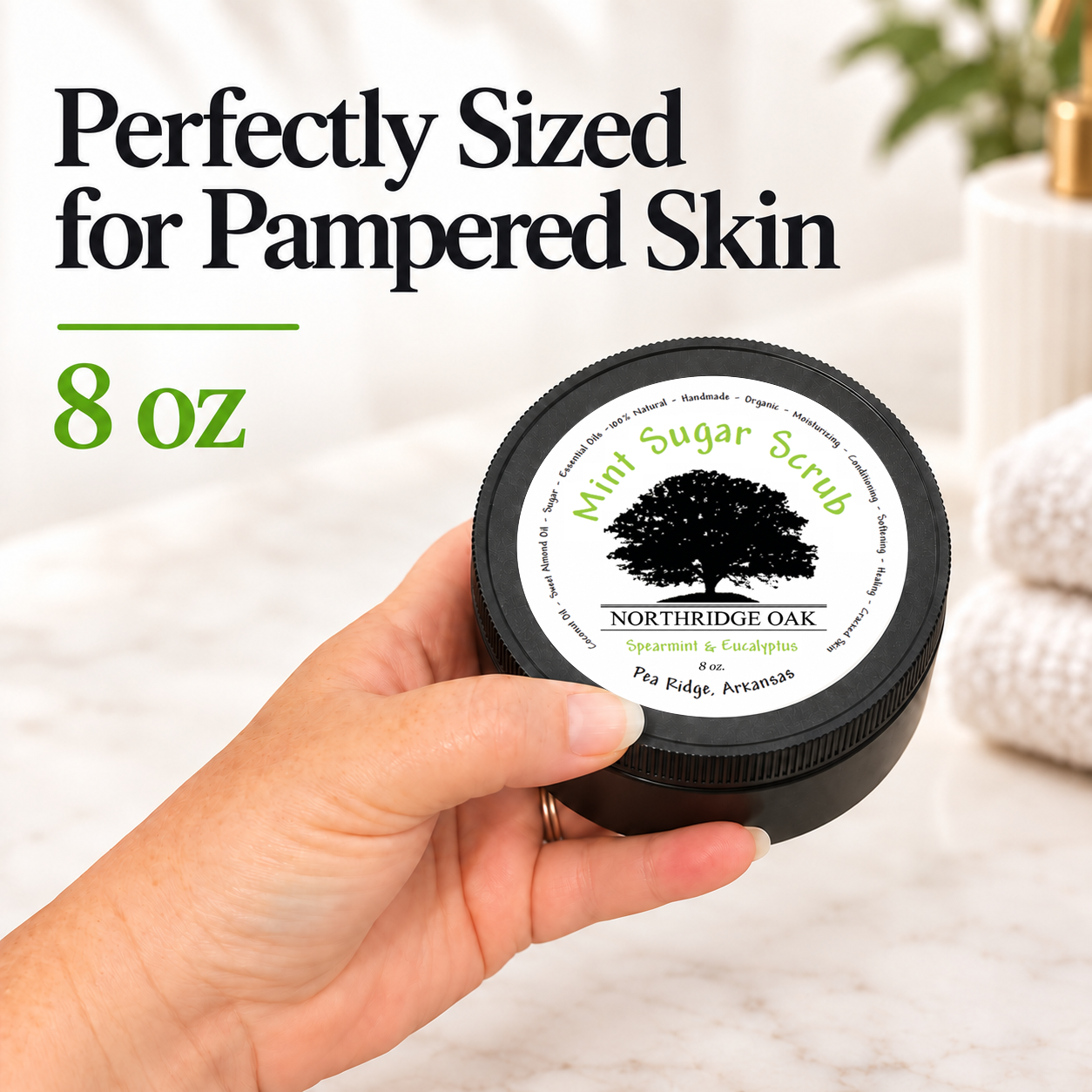 Mint Sugar Scrub – 8 oz Northridge Oak