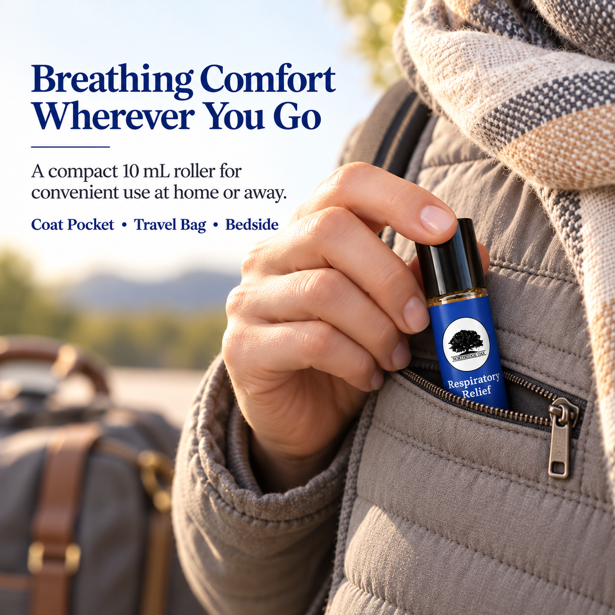 Respiratory Relief Essential Oil Roller – 10 mL Northridge Oak