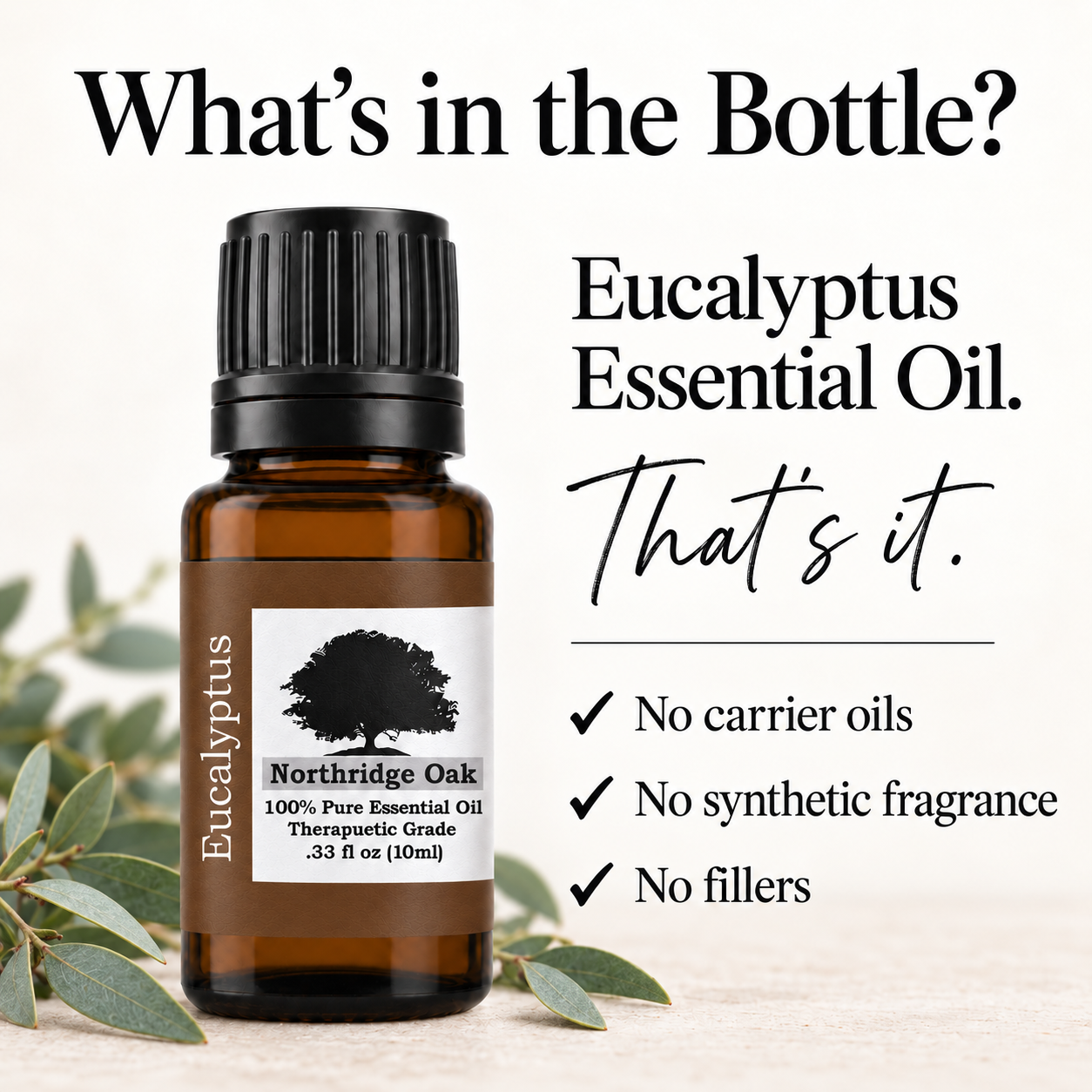 100% Pure Eucalyptus Essential Oil – 10 mL Northridge Oak