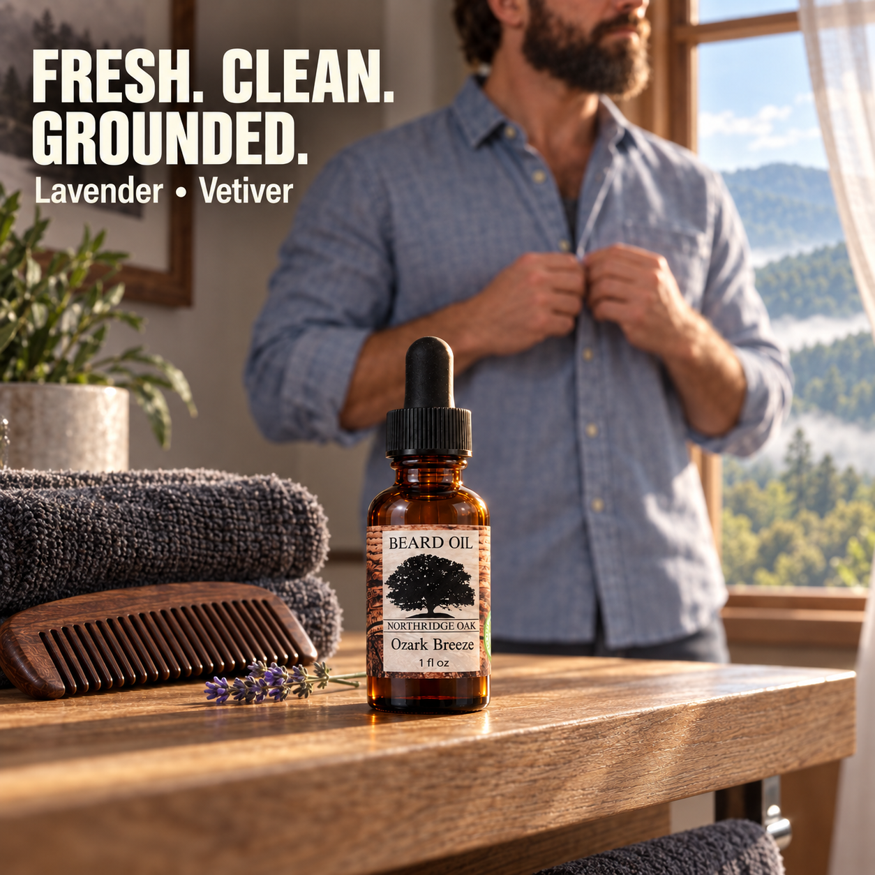 Ozark Breeze Beard Oil – 1 oz Northridge Oak