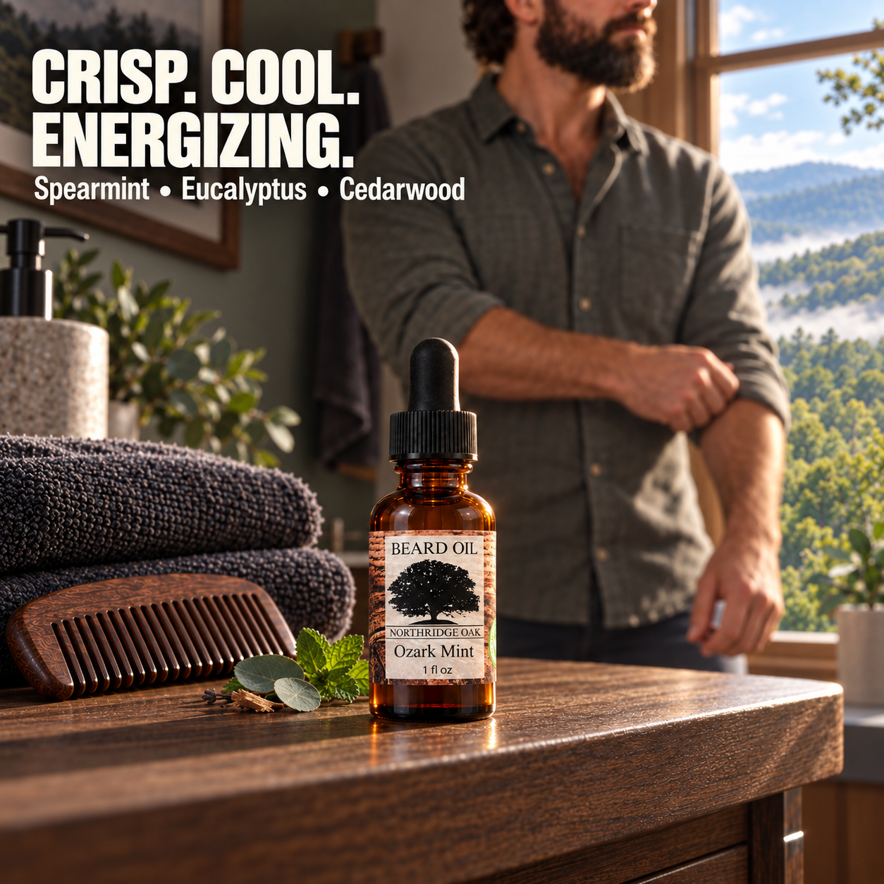 Ozark Mint Beard Oil – 1 oz Northridge Oak