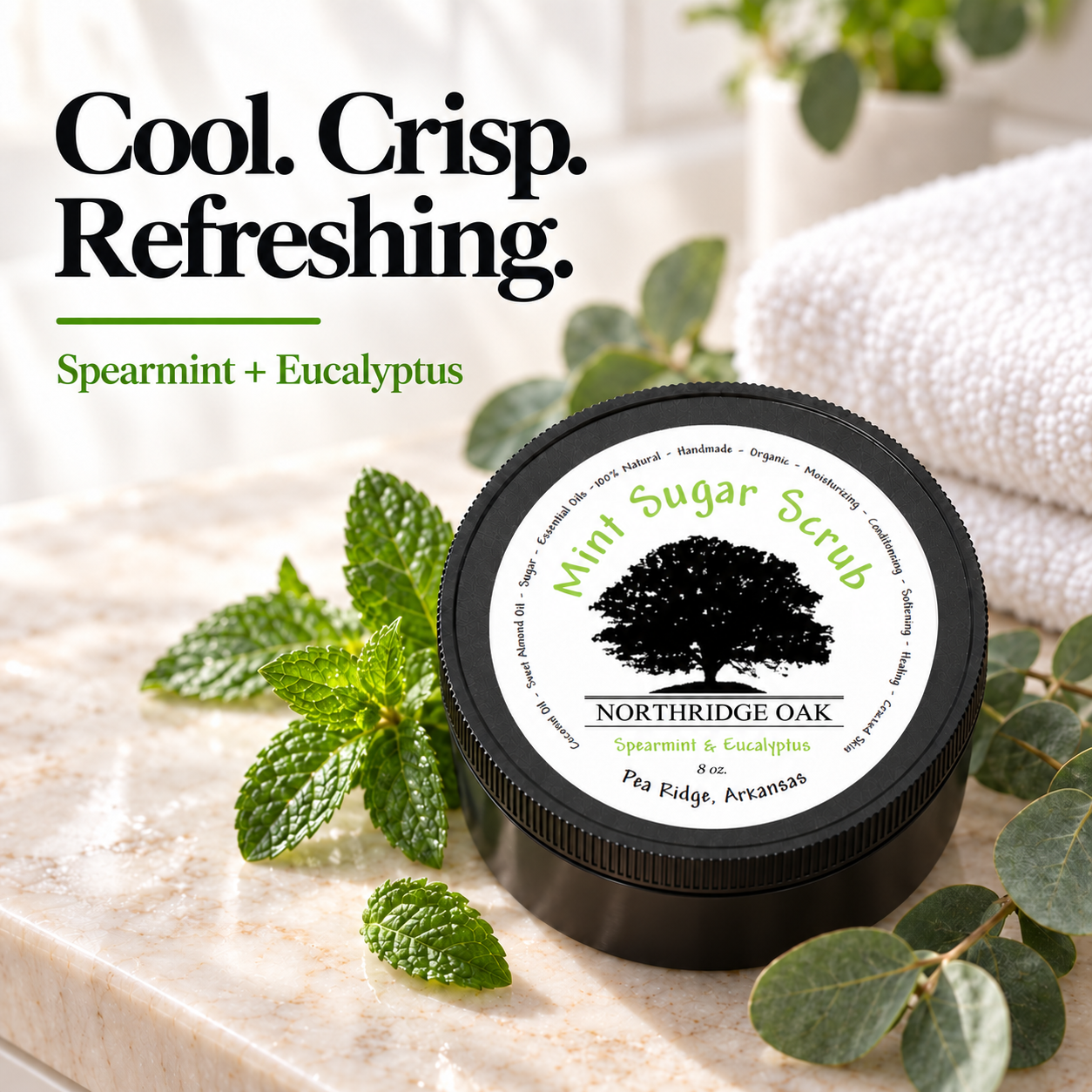 Mint Sugar Scrub – 8 oz Northridge Oak