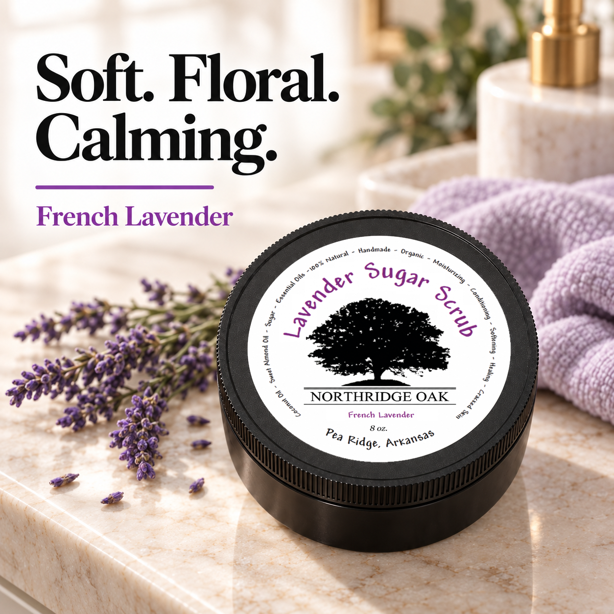 Lavender Sugar Scrub – 8 oz Northridge Oak