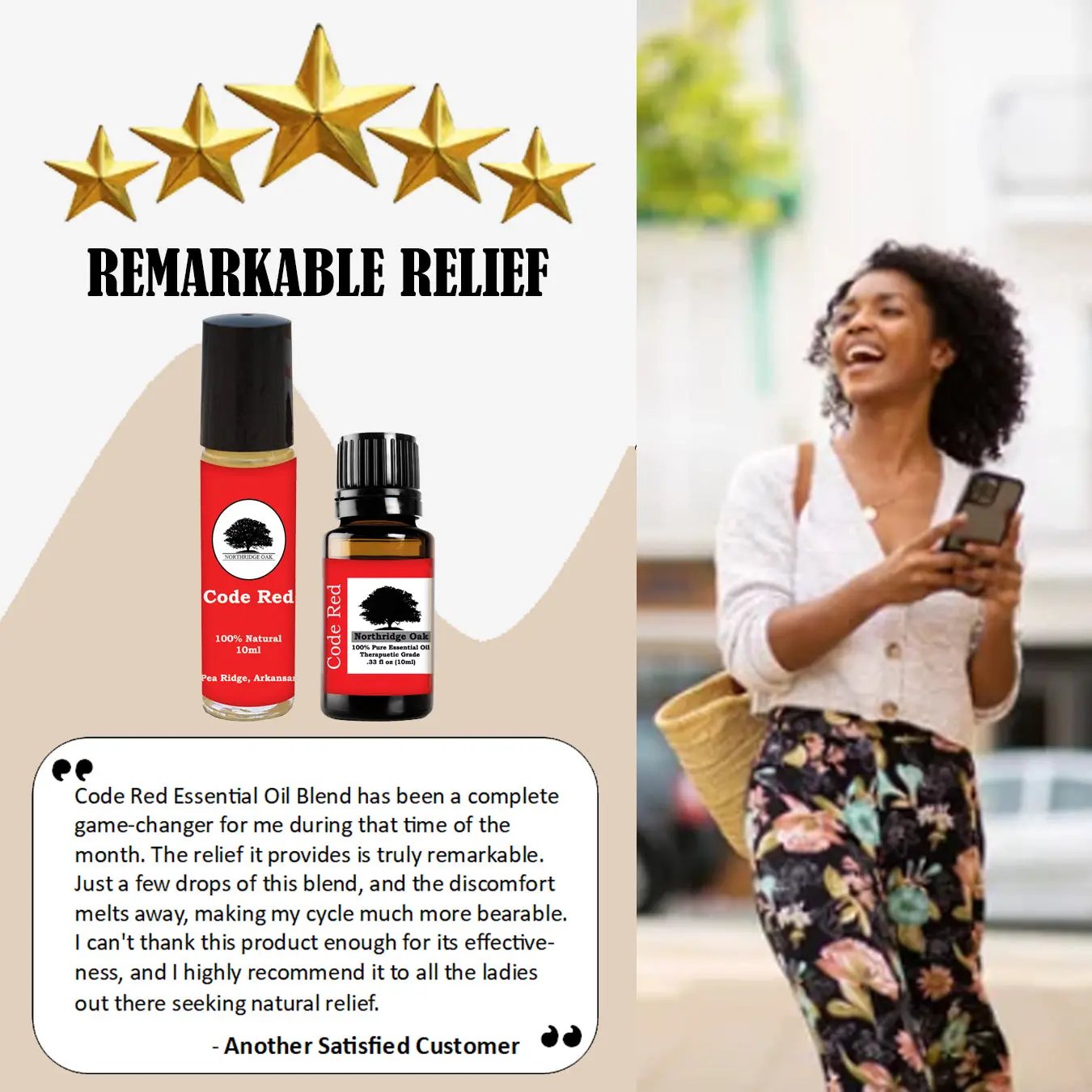 Northridge Oak - Code Red Combo with Roller Bottle - 100% Pure Essential Oil Blend Northridge Oak LLC