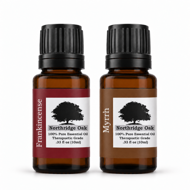 100% Pure Frankincense & Myrrh Essential Oil Set – 2 × 10 mL