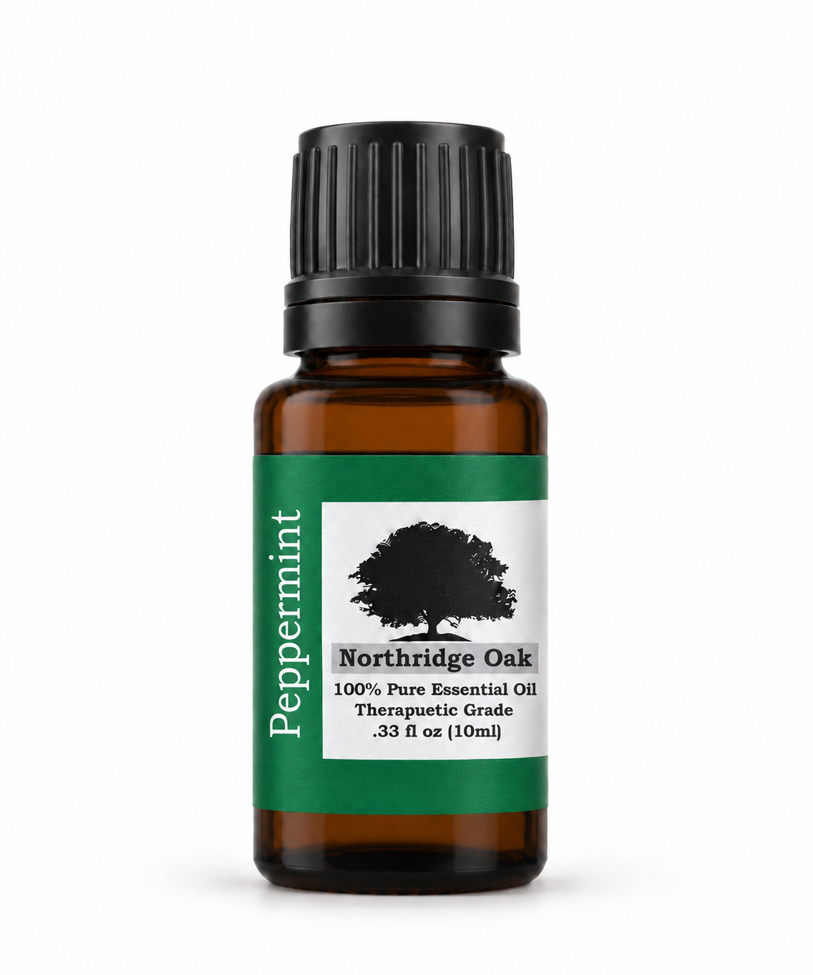 Northridge Oak 100% Pure Peppermint Essential Oil 10 mL bottle on white background