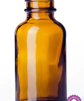 1 oz amber glass boston round bottle with 20-400 neck finish - Northridge Oak