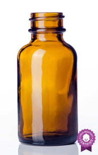 1 oz amber glass boston round bottle with 20-400 neck finish - Northridge Oak