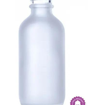 2 oz frosted clear glass boston round bottle with 20-400 neck finish - Northridge Oak