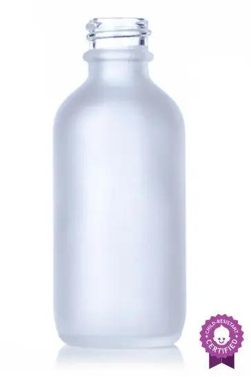 2 oz frosted clear glass boston round bottle with 20-400 neck finish - Northridge Oak