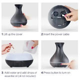 Diffuser - 400ml Ultrasonic Cool Mist Humidifier with Color LED Lights - Northridge Oak